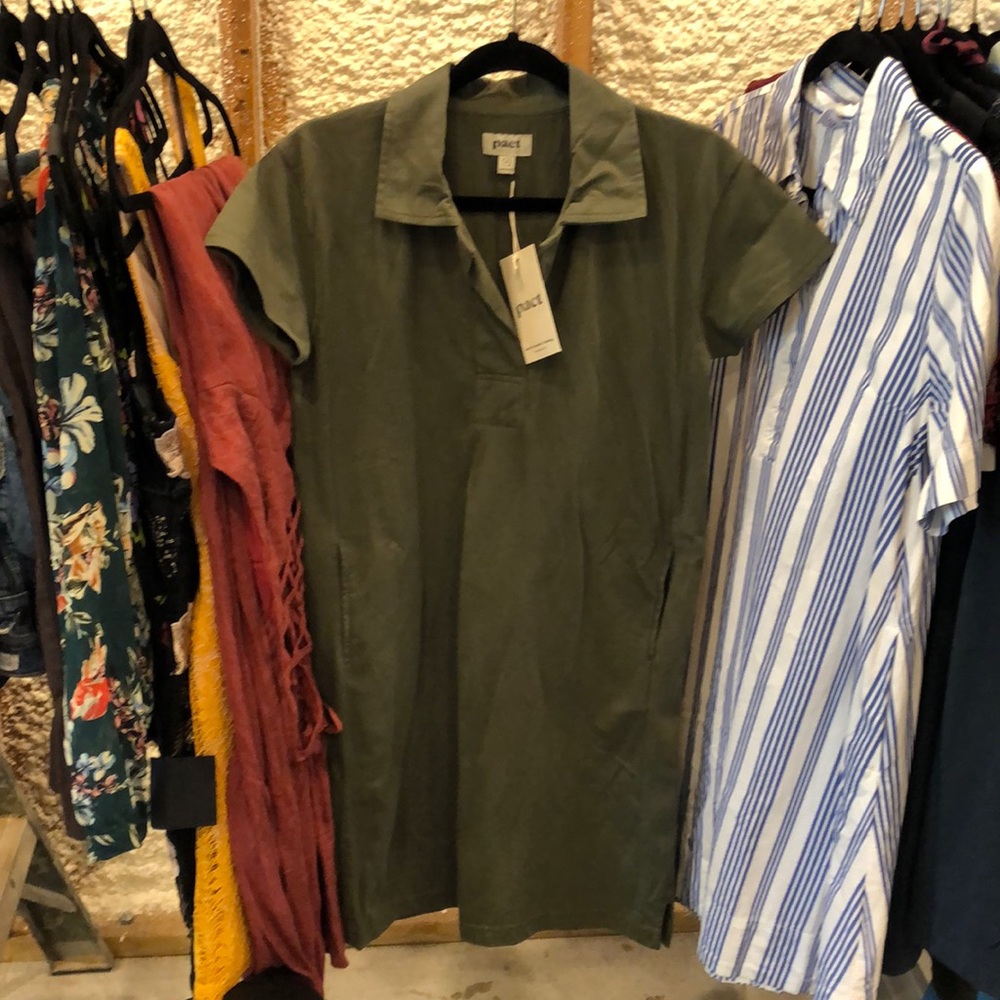 Pact Green Dress With Pockets!